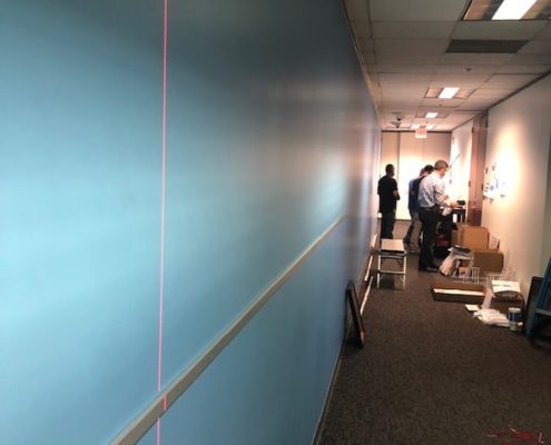 Lasers help align graphic installations perfectly We use all the technology to make sure our graphic installs are perfect.