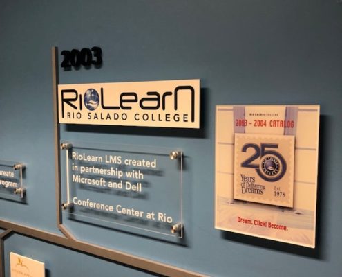 Acrylic with stand-offs and second surface acrylic with museum back great looking signage at Rio Salado College